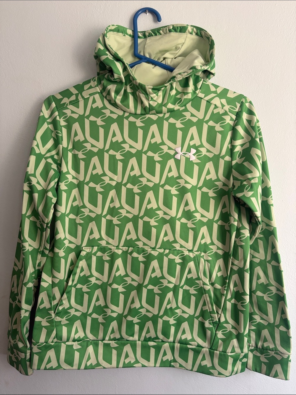 Under Armour Lime Green Geometric Logo Hoodie